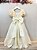 Vestido Infantil Longo Marfim Aplique Broche Flor Daminhas Festas - Imagem 5