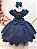 Vestido Infantil Azul Marinho Luxo Festa Menina - Imagem 3