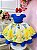 Vestido Infantil Branca de Neve Azul Amarelo Festa Luxo - Imagem 1