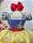 Vestido Infantil Branca de Neve Renda Metalizada Dourada - Imagem 5