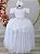 Vestido Infantil Branco Renda Pérolas Festa Luxo - Imagem 1
