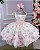 Vestido Infantil Floral Rosa Bebe Festa Luxo - Imagem 1