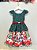 Vestido Infantil Verde Bandeira Xadrez Ursinhos Festas Natal - Imagem 5