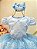 Vestido Infantil Azul Busto Nervura Saia Glitter Festas - Imagem 2