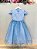 Vestido Infantil Azul Busto Nervura Saia Glitter Festas - Imagem 4
