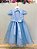 Vestido Infantil Azul Busto Nervura Saia Glitter Festas - Imagem 5