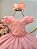 Vestido Infantil Salmão Busto Nervura Festas Daminhas - Imagem 8
