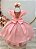 Vestido Infantil Salmão Busto Nervura Festas Daminhas - Imagem 3