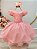 Vestido Infantil Salmão Busto Nervura Festas Daminhas - Imagem 1