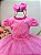 Vestido Infantil Rosa Chiclete Busto Nervura Saia Glitter - Imagem 7