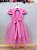 Vestido Infantil Rosa Chiclete Busto Nervura Saia Glitter - Imagem 5