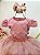 Vestido Infantil Rose Busto Nervura Saia Glitter Festas - Imagem 2