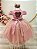 Vestido Infantil Rose Busto Nervura Saia Glitter Festas - Imagem 3