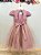 Vestido Infantil Rose Busto Nervura Saia Glitter Festas - Imagem 5