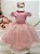 Vestido Infantil Rose Busto Nervura Saia Glitter Festas - Imagem 1