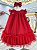 Vestido Infantil Vermelho Festas Trapézio - Imagem 4