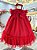 Vestido Infantil Vermelho Festas Trapézio - Imagem 3
