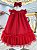 Vestido Infantil Vermelho Festas Trapézio - Imagem 1