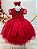 Vestido Infantil Vermelho Escuro Com Renda Daminhas Festas - Imagem 3