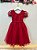 Vestido Infantil Vermelho Escuro Com Renda Daminhas Festas - Imagem 4