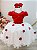 Vestido Infantil Vermelho e Off Apliques Daminhas Festas - Imagem 1