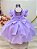 Vestido Infantil Lilás Saia Tule e Glitter Festa Daminhas - Imagem 3