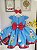 Vestido Infantil Alice no Pais das Maravilhas Luxo Azul Vermelho - Imagem 2
