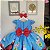 Vestido Infantil Alice no Pais das Maravilhas Luxo Azul Vermelho - Imagem 5