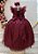 Vestido Infantil Juvenil Marsala Formatura Tule Glitter - Imagem 3