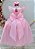 Vestido Infantil Juvenil Rosa Formatura Tule Glitter - Imagem 3