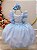 Vestido Infantil Azul Princesas Frozen Anna e Elsa Festas - Imagem 1