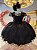 Vestido Infantil Preto Wandinha Saia Glitter Festas - Imagem 1