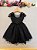 Vestido Infantil Preto Wandinha Saia Glitter Festas - Imagem 4