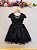 Vestido Infantil Preto Wandinha Saia Glitter Festas - Imagem 5