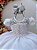Vestido Infantil Branco Tule Bordado com Glitter Daminhas - Imagem 2