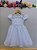 Vestido Infantil Branco Tule Bordado com Glitter Daminhas - Imagem 5
