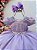 Vestido Infantil Lilás Tule Bordado com Glitter Daminhas - Imagem 8