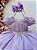 Vestido Infantil Lilás Tule Bordado com Glitter Daminhas - Imagem 2