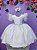 Vestido Infantil Branco Com Glitter Daminhas Festas - Imagem 7