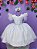 Vestido Infantil Branco Com Glitter Daminhas Festas - Imagem 7
