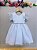 Vestido Infantil Branco Com Glitter Daminhas Festas - Imagem 5
