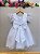 Vestido Infantil Branco Com Glitter Daminhas Festas - Imagem 6