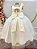 Vestido Infantil Longo Marfim Off Busto Renda Festas Daminhas - Imagem 4