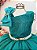 Vestido Infantil Longo Verde Busto Renda Festas Daminhas - Imagem 2