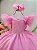Vestido Infantil Rosa Com Glitter Festas Luxo - Imagem 2