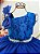 Vestido Infantil Longo Azul Royal Busto Renda Festas Daminhas - Imagem 2