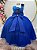 Vestido Infantil Longo Azul Royal Busto Renda Festas Daminhas - Imagem 4