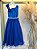 Vestido Infantil Longo Azul Royal Busto Renda Festas Daminhas - Imagem 5