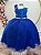 Vestido Infantil Longo Azul Royal Busto Renda Festas Daminhas - Imagem 7