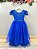 Vestido Infantil Azul Royal Damas Strass Luxo - Imagem 5